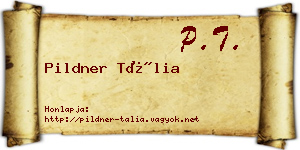 Pildner Tália névjegykártya